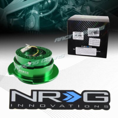 GREEN ALUMINUM BALL LOCK 6-HOLE NRG STEERING WHEEL GEN 2.5 QUICK RELEASE ADAPTER