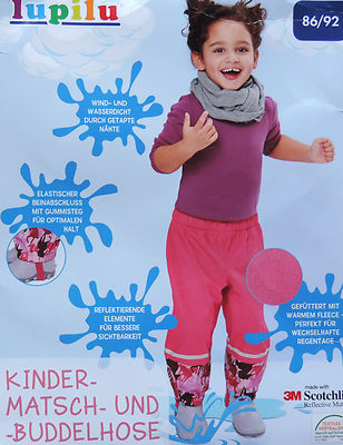 Mädchen Regenhose Gefüttert Matschhose Buddelhose Spielhose Wind