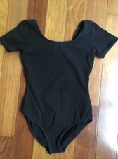 Girls Black Bodysuit Leotard Dance