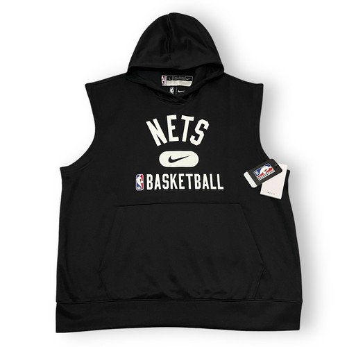 Nike Brooklyn Nets NBA Team Issue Pregame Warmup Sleeveless Hoodie Men