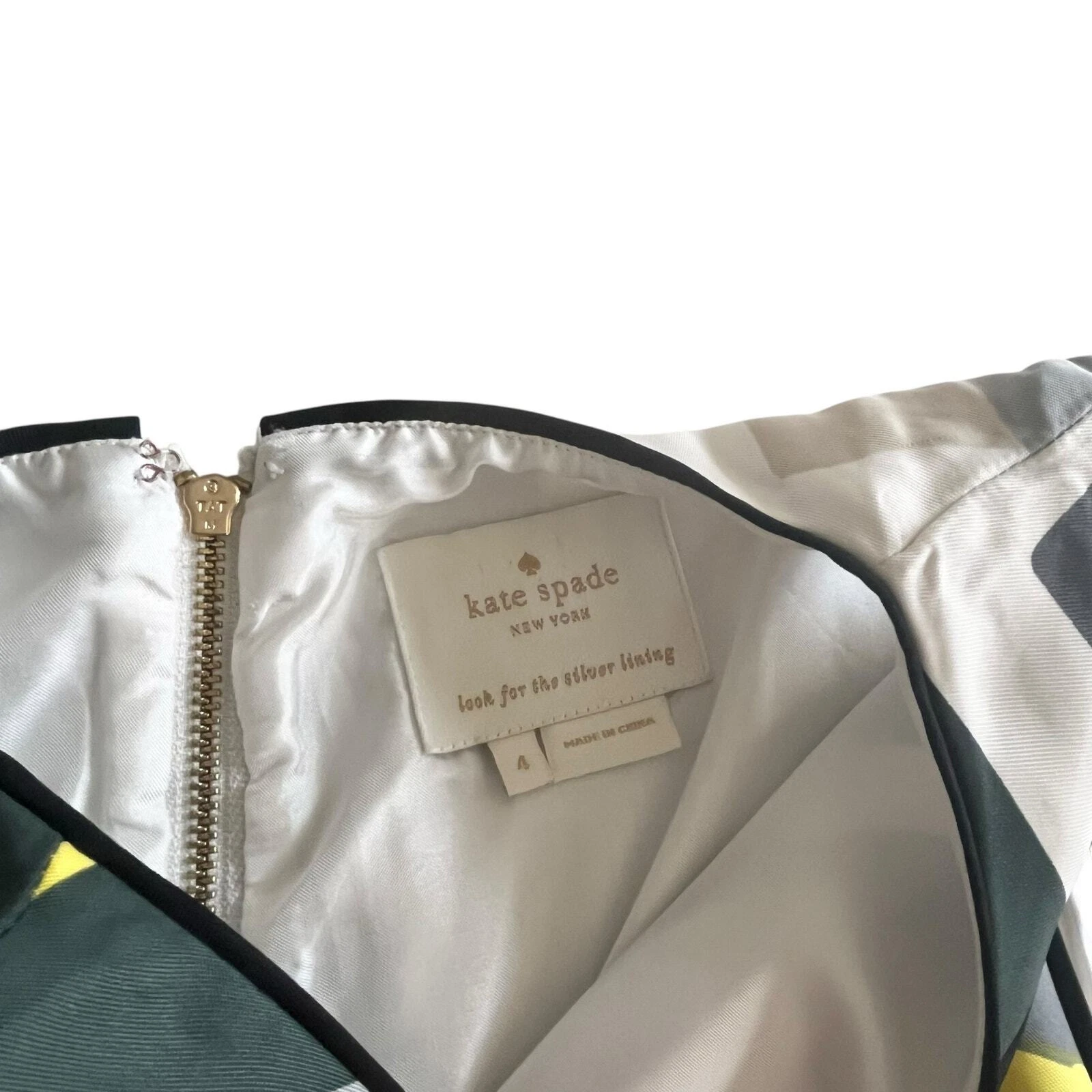 Abito tubino geometrico Kate Spade Della Loden Manhattan City grigio giallo taglia 4