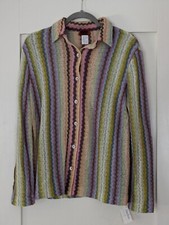 Vtg Rare Missoni Couture Archive NWT 90s Knit Button Up Shirt Italy Sz 10