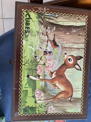 vintage ancien JEUX de CUBES 24/1 SGDG GARNIER CORNIL - ANIMAUX - avec 5 modeles - Photo 1/4