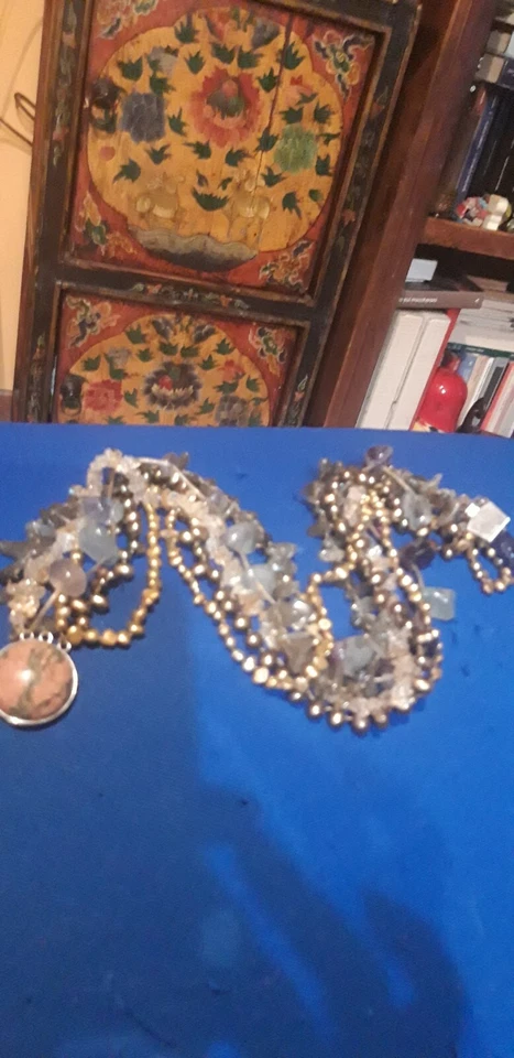 Collana 6 Fili Argento con pietre semipreziose - Immagine 2 di 4