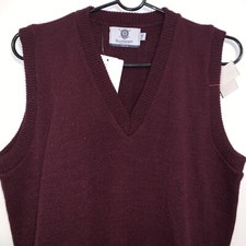 Blueberry Knitting Inc. Burgundy V-Neck Sleeveless Vest Sweater Size XL Youth