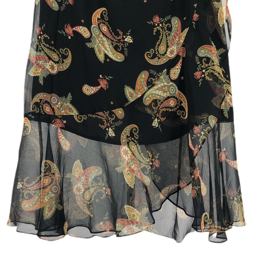 Falda envolvente Vince Camuto negra cachemira con volantes talla 14W Foto 4 de 4