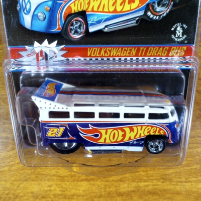 米マテル製 Volkswagen T1 Drag Bus ミニカー Hot Wheels RLC VW Volkswagen T1 Drag Bus 3250/4000 Blue White Real