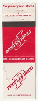 MATCHBOOK COVER - PEOPLE'S DRUG STORE - PHARMACY - PRESCRIPTIONS