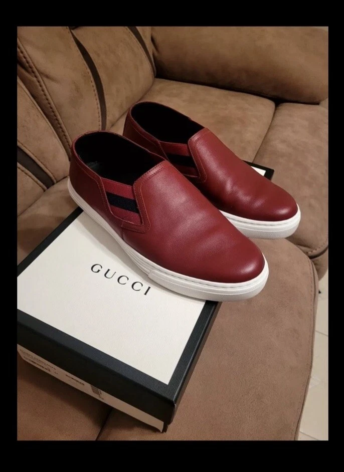 Baskets à lacets Gucci homme à enfiler bordeaux taille 39 UK 6 #466872 prix de détail suggéré par le fabricant