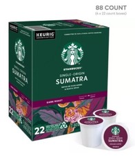 Starbucks Sumatra Coffee, Dark Roast, 88 K-Cup. Free Shipping