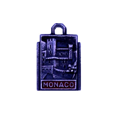Sterling Silver MONACO CHARM French Riviera Pendant Enamel Signed Argent #J8W