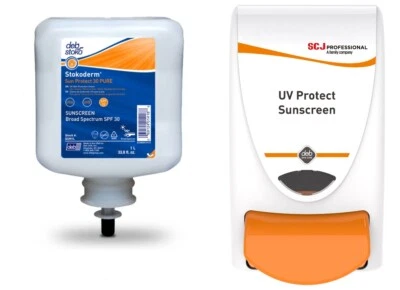 DEB SCJ Deb Stokoderm Sun Protect SPF30 Sun Cream 1 Litre Cartridge & Dispenser (SUN1L)