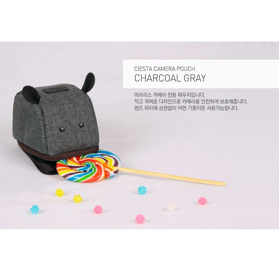 Ciesta Camera Bag Mouse Pouch for Compact Sony Canon Nikon Olympus Charcoal Grey - Image 3 of 4