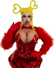 Silicone Breastplate for Crossdresser C-G Cup C Filled Soft Cotton, Ivory 