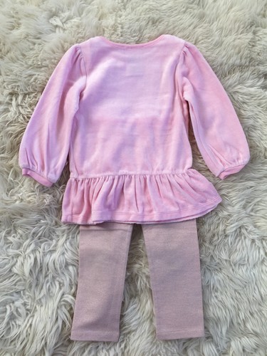 New Juicy Couture Infant Baby Girl Velour Pink Gold Tunic Dress Leggings 18-24M - Picture 7 of 7