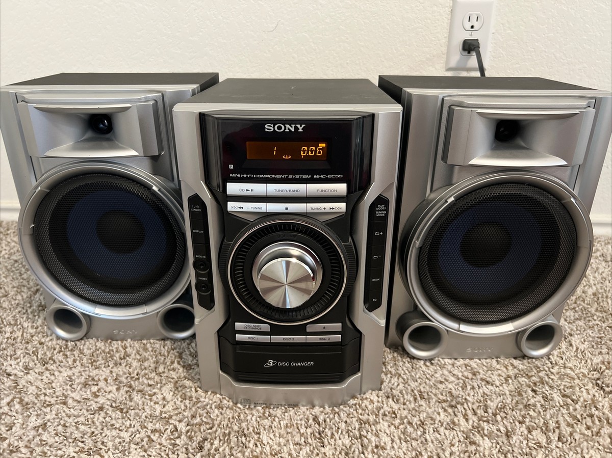 Sony MHC-EC55 Hi-Fi Shelf System 3-Disc Changer No Remote No