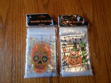 Halloween Treat Bags 2 Packs TOTAL 60 Count Pumpkin Witch and Skull NIP