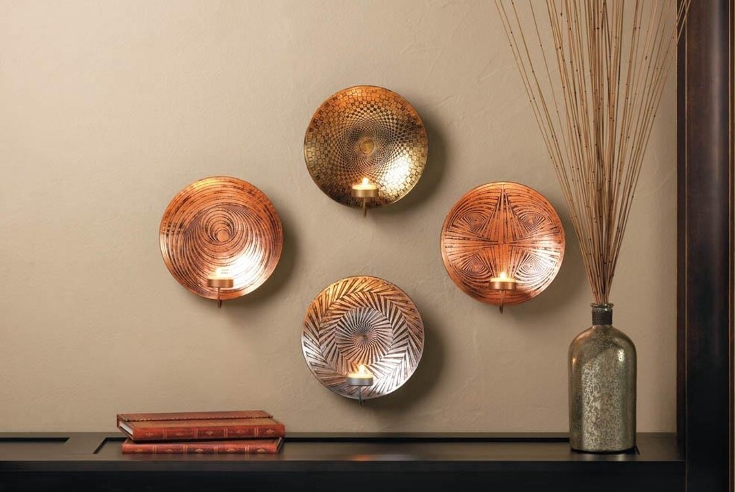 Gallery Of Light Decorative Copper Plate Wall Sconce For CANDLE Holder 10017597 