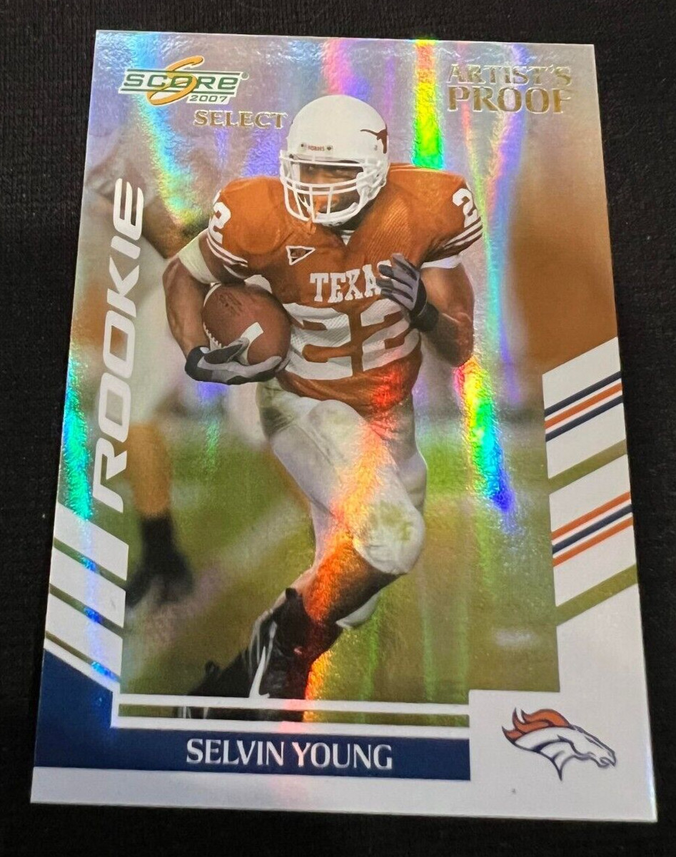 SELVIN YOUNG 2007 Score Select Artist's Proof #424 Rookie Card RC NFL #07/32