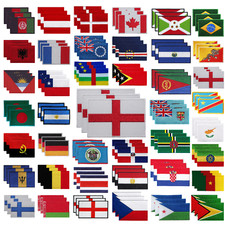 International Country Flag Iron On Patch National Embroidered Sew On Applique x3
