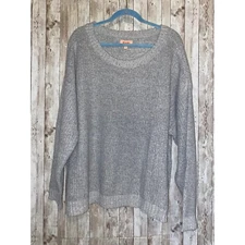 Women's Evri Heather Gray Long Sleeve Knit Sweater Size 3X Pullover