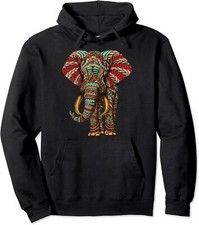Henna Stylish Artistic Save The Elephants Wildlife Unisex Hooded Sweatshirt