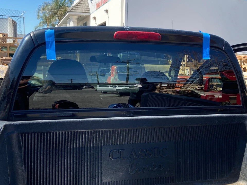 Fits 1997-2011 Dodge Dakota Pickup Back Glass Rear Window with Molding - Image 2 of 4