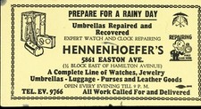 Vintage ink blotter-Umbrella and Watch repair store-1930s
