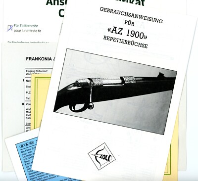 ZOLI Bedienungsanleitung AZ 1900 REPETIERBÜCHSE User Manual Teileliste (543