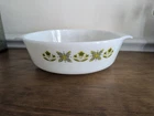 Vintage Anchor Hocking Fire King # 438 Green Meadow 2 Quart QT Casserole Dish