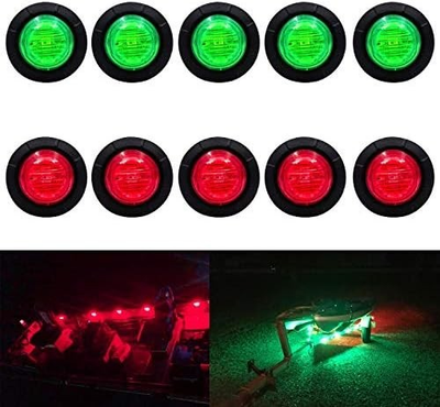 #ad #ad 5 Red 5 Green Waterproof Marine Boat LED Lights 5 5 Green $19.99