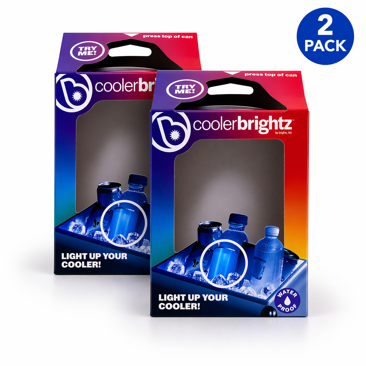 Brightz Led Cooler Lights Waterproof Blue 2 Pack New