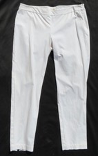 Eileen Fisher US size L White Stretch Organic Cotton Twill Slim Ankle Zip Pants