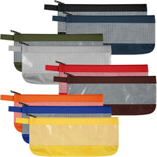 9 Pcs Tool Pouch 12 Inches Zipper 1680D Oxford Bags Long Tool Bag Clear Utility