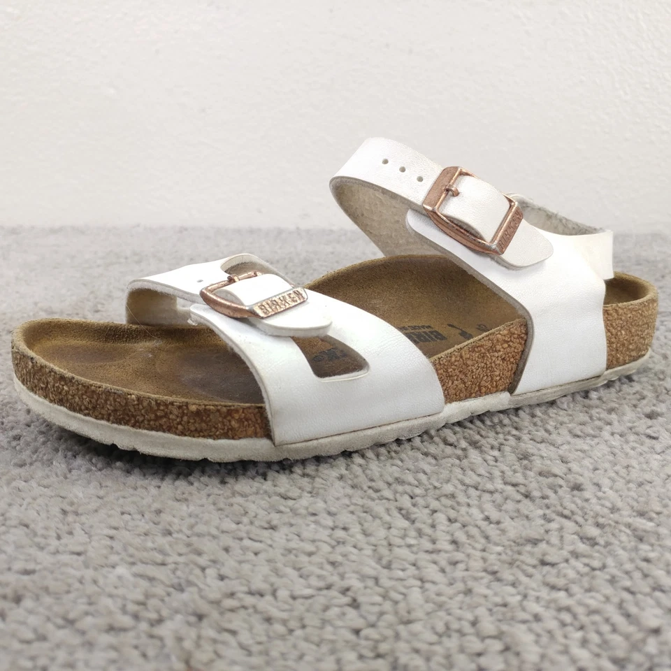 Birkenstock Rio Birko-Flor Niñas Talla 33 UE Sandalias Estrechas Niños Zapatos Blancos Foto 4 de 4