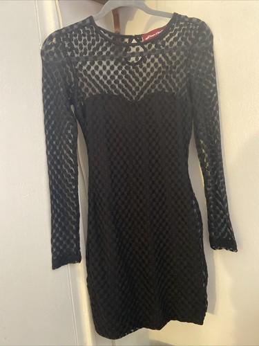 Black Lace Long Sleeve Dress Sugar &Spice Size S