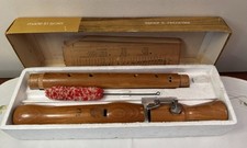 Vtg Gill Wooden 3 Piece Baroque Tenor C Flute Recorder with Original Box  Brush
