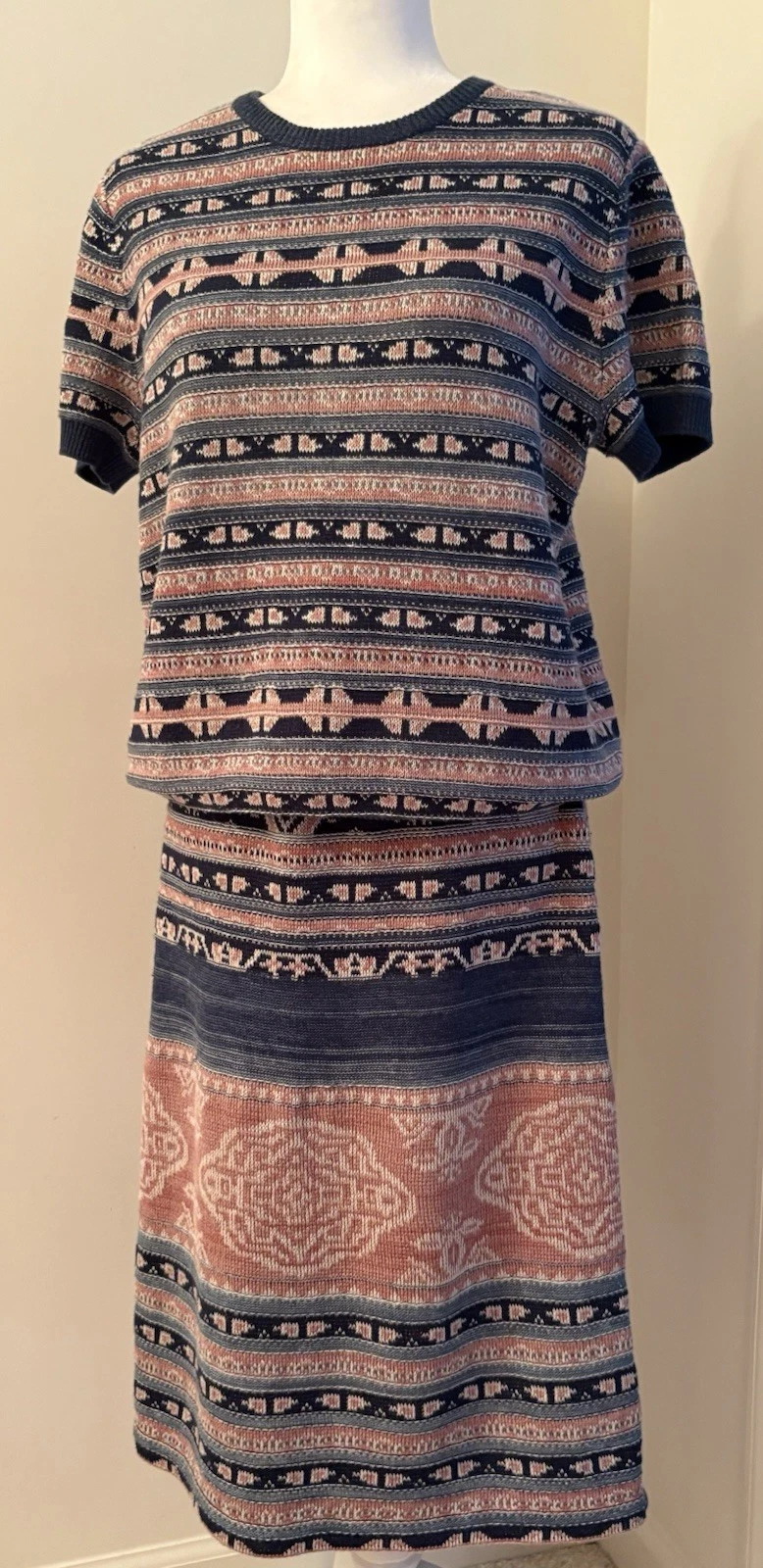 Lauren Ralph Lauren Women's Geo Motif Linen Cotton Pencil Skirt And Blouse Set