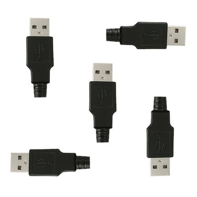 5 Sets USB Type A 4 Pin Male Jack Connectors Adapter Plug Socket Connector So...