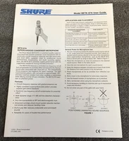SHURE Model BETA 87A User Guide Supercardioid Microphone, 2001