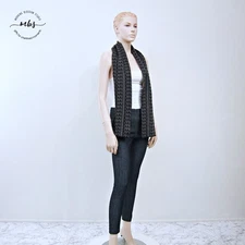 Michael Kors Scarf Black Gray Women One Size