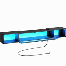 Floating TV Stand with LED Light Power Outlet for TVs up to 75 , Wall Mounted...