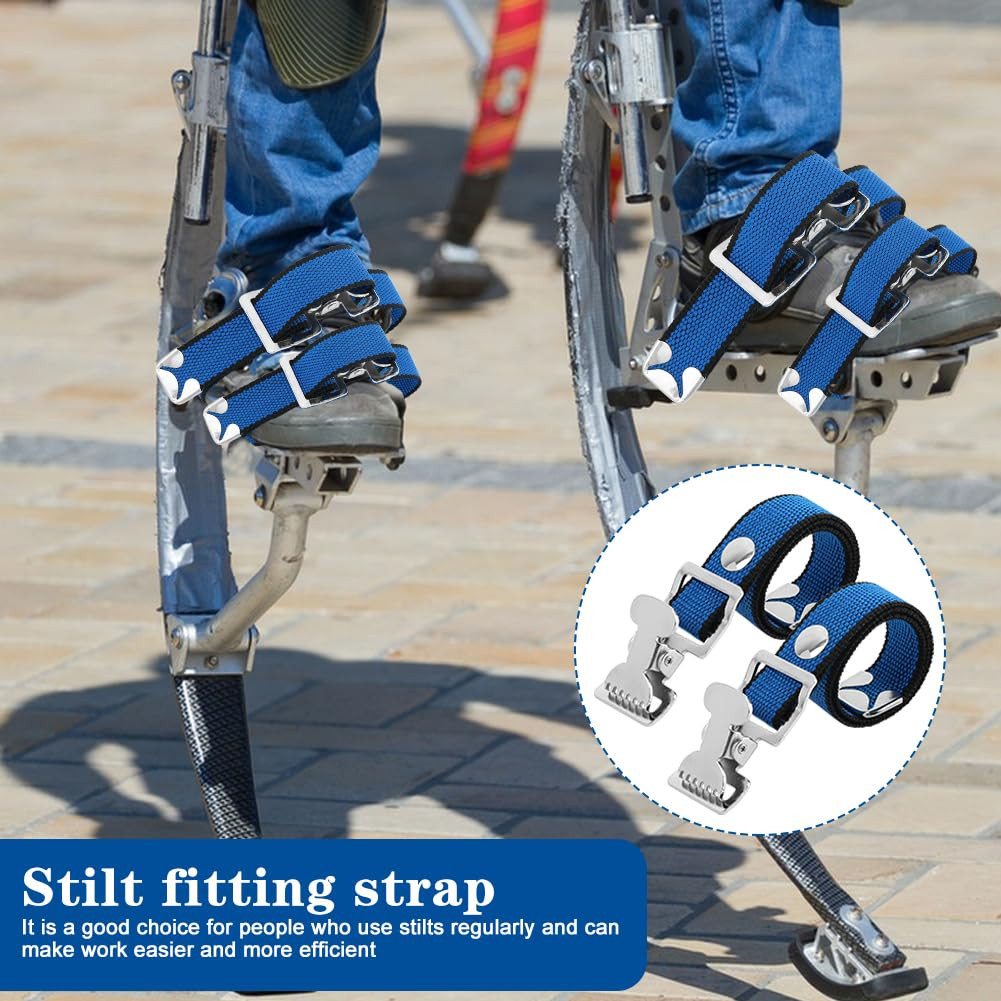 4PCS Drywall Stilts Straps - Adjustable Nylon Replacement Parts, Safety & Comfor