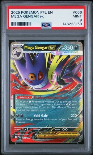 2025 POKEMON PFL EN-PHANTASMAL FLAMES #056 MEGA GENGAR EX PSA 9