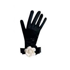 Classic Satin Evening Gloves Black - For Women's Photo Prop Elegant Retro Style