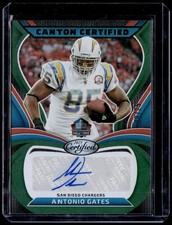 2025 Panini Certified Antonio Gates Canton Certified Signatures Mirror Green /25