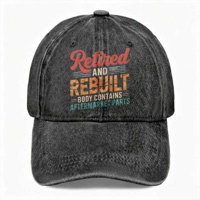 Unisex Retiree Washed Baseball Cap  Retired And Rebuilt  Adjustable Dad Hat
