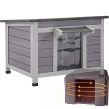 Insulated Outdoor Cat House - Weatherproof Feral Shelter for Winter Protection