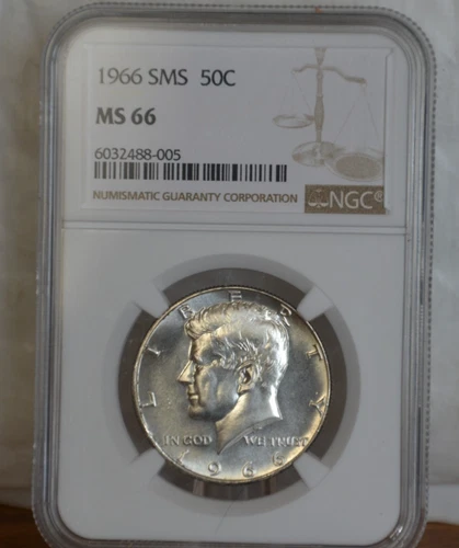 1966 Silver Proof SMS Kennedy Half Dollar NGC MS66 Silver Gem