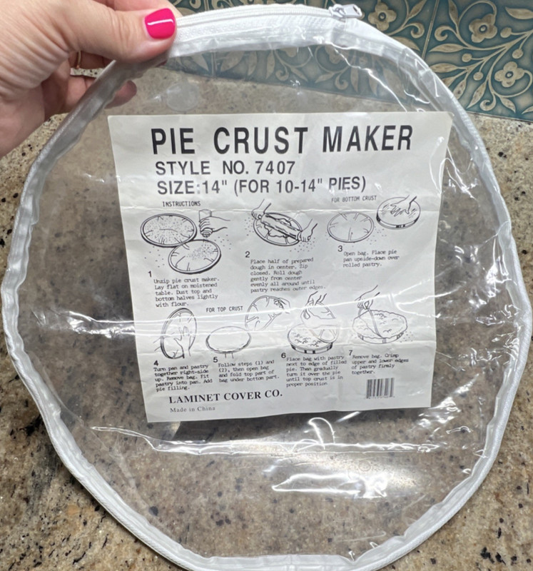 Laminet Cover Co. Pie Crust Maker Clear Plastic Round 14 in Model 7407